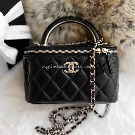 chanel vanity bag with handle.